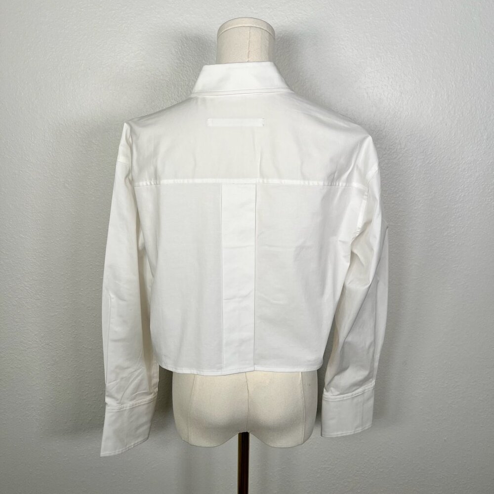 Chrldr White Cropped Button Down With Asymmetrica… - image 2